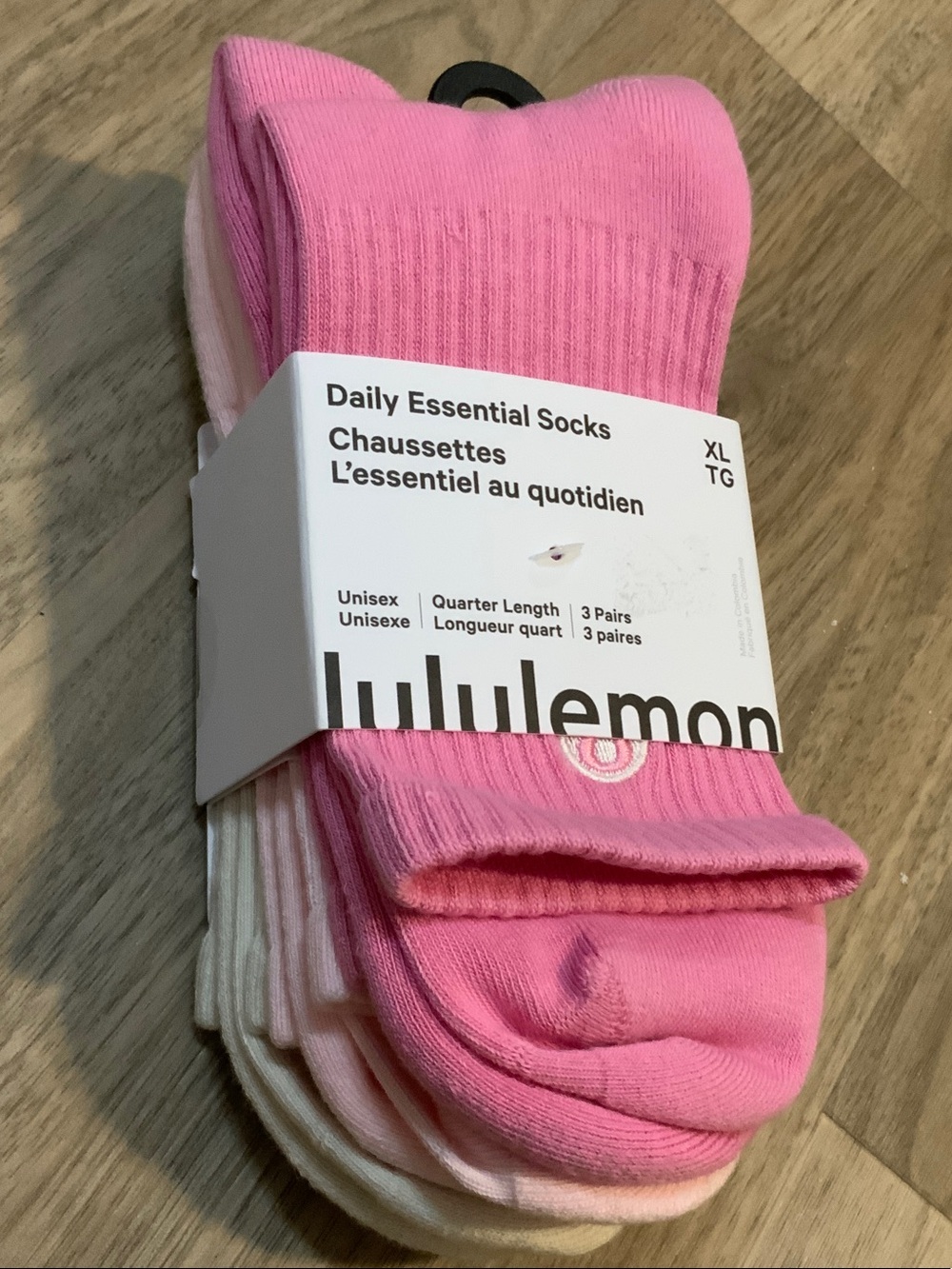 lululemon athletica Pink & Light Daily Essential 3-Pack Crew Socks